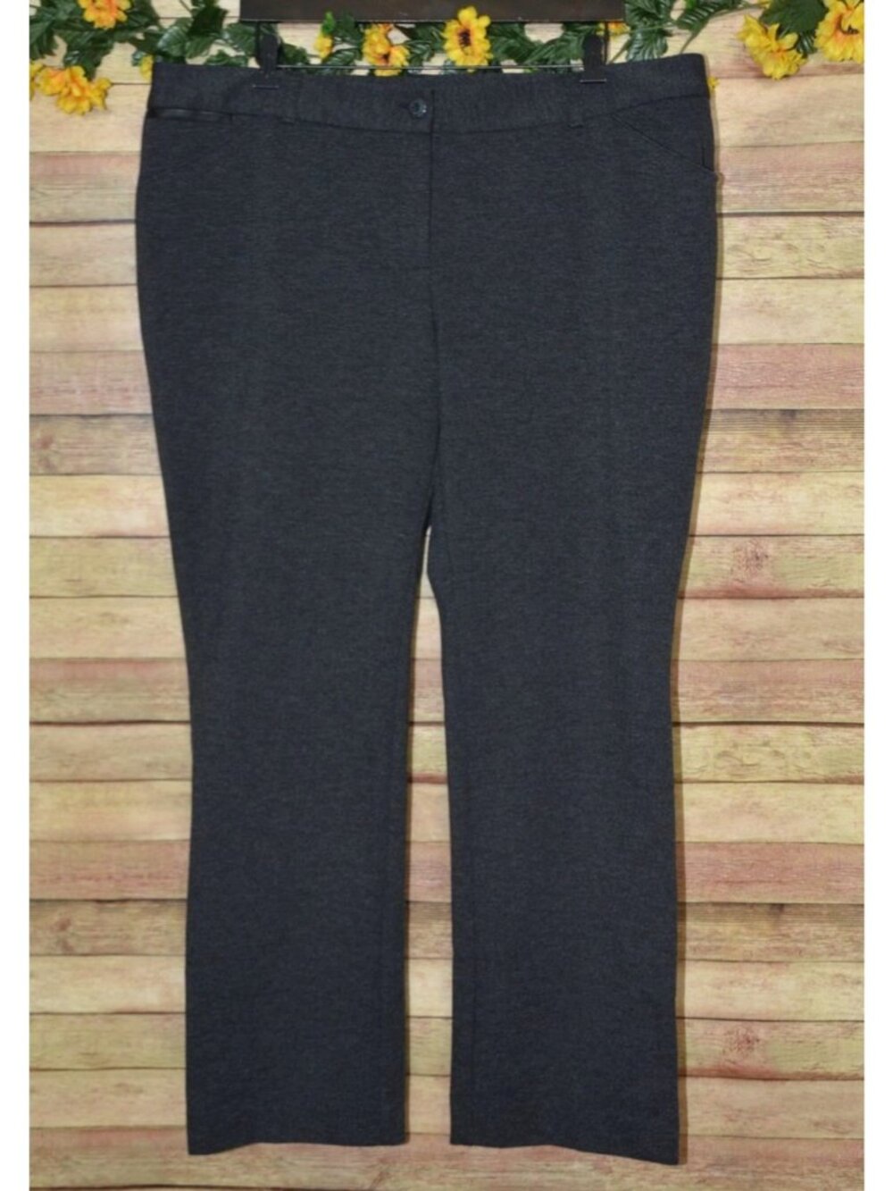 Alfani Pants Women 18 Charcoal Gray Curvy Fit Dress Trouser Straight Leg Career